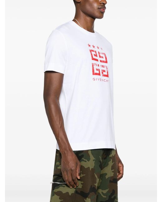 【関税込み】Givenchy ベージュ 4G Stars Tシャツ Givenchy White 4G Stars T-Shirt Givenchy