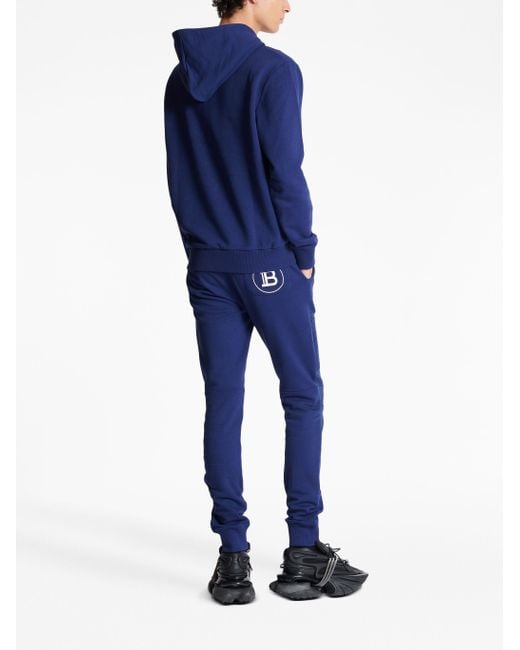 Balmain Blue Logo Hoodie for men