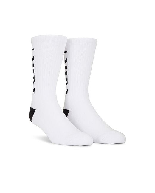 Amiri White Vertical Logo Socks for men