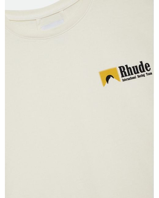 Rhude White International Racing Logo T-Shirt for men