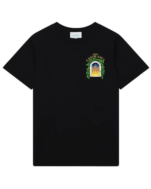 Casablanca Black Avenida Print T-Shirt for men