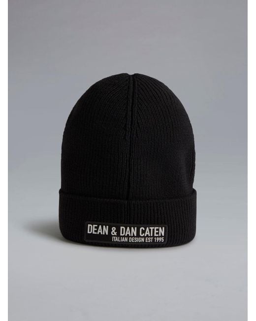DSquared² Black Icon Beanie for men