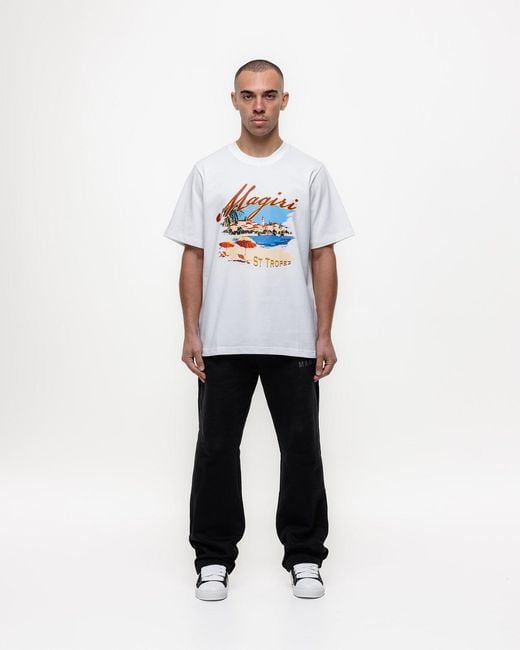Magrit White St. Tropez Printed T-Shirt for men