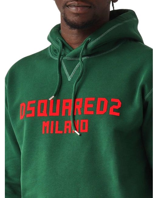 DSquared² Green Milano Logo Hoodie for men