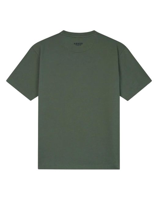 KENZO Green Boke Flower Embroidered Crest T-Shirt for men