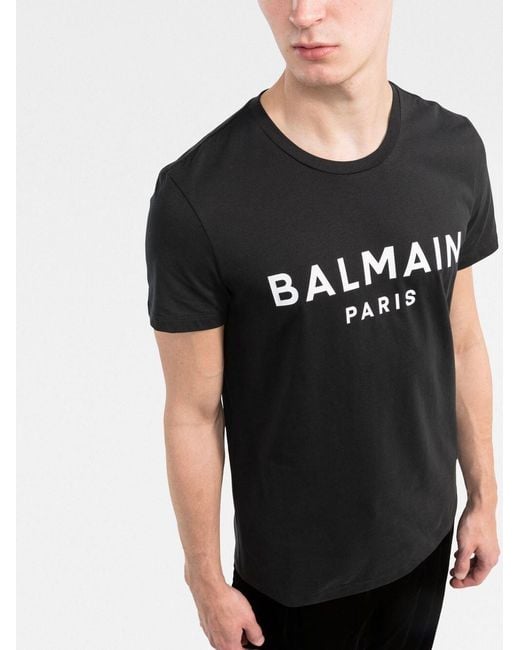 Balmain Black Swim T-Shirt With Logo for men