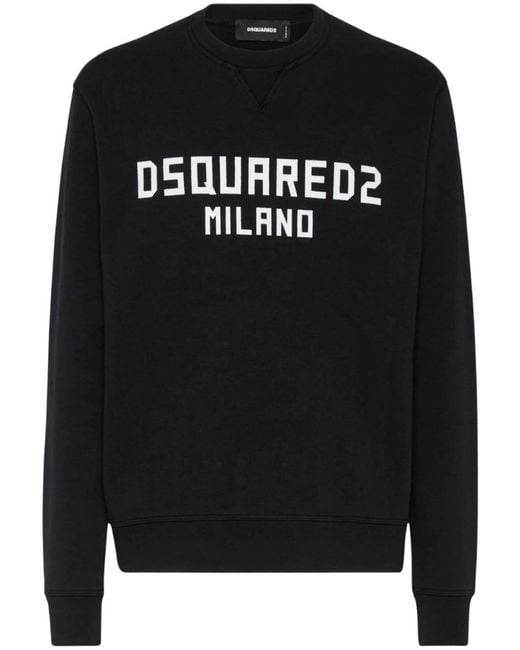 DSquared² Black Milano Logo Sweatshirt for men