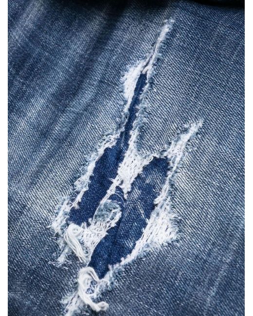 DSquared² Blue 1964 Patch Distressed Slim Jeans Denim for men