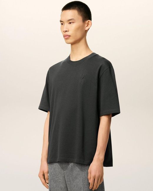 AMI Black De Coeur Jersey T-Shirt for men