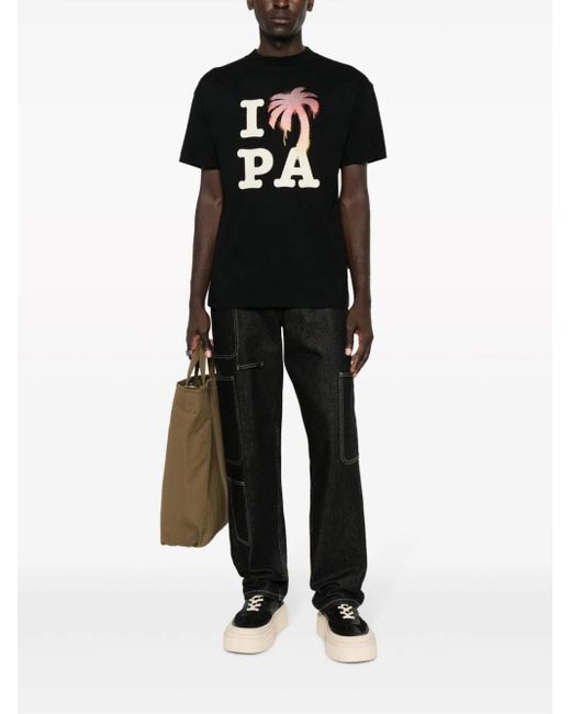 Palm Angels Black I Love Pa T-shirt for men