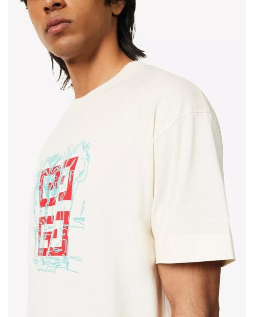 Givenchy White Embroidered 4G Logo Print T-Shirt for men