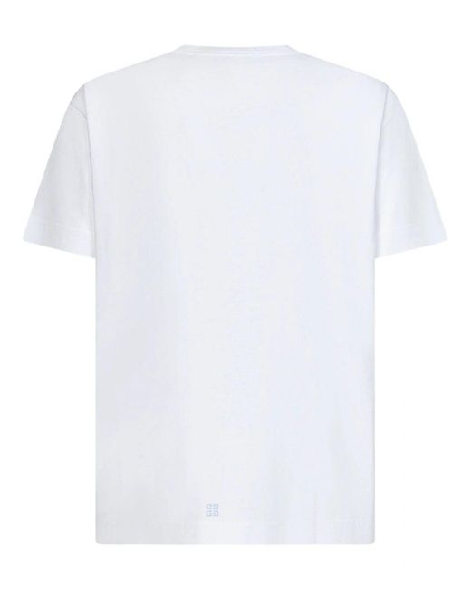 Givenchy White 4G Stars Logo Printed T-Shirt for men
