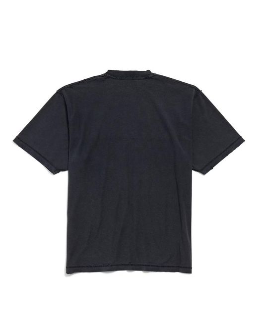 Balenciaga Blue Logo Patch T-Shirt for men