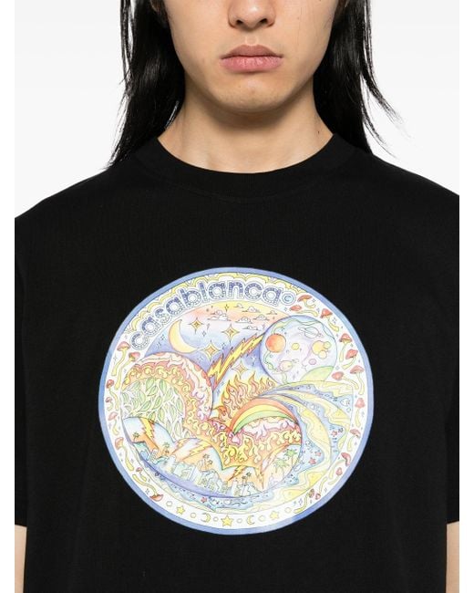 Casablanca Black The Four Elements T-Shirt for men