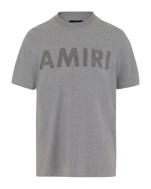 Amiri Gray Logo Print T-Shirt for men