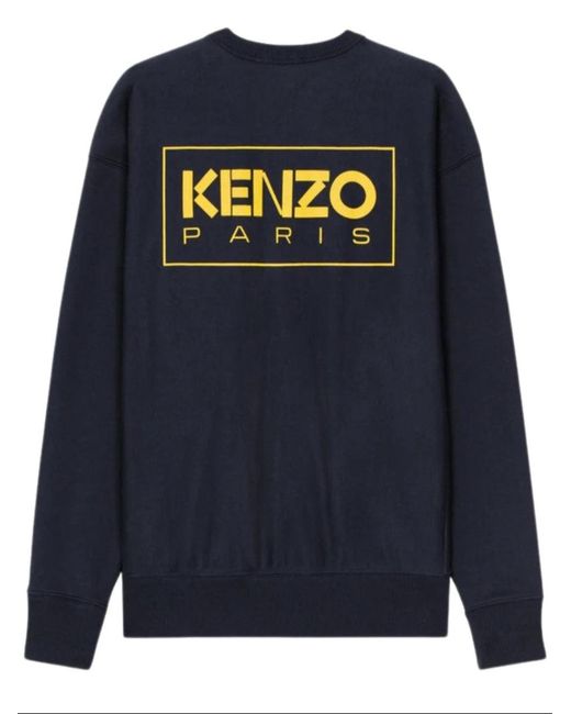 KENZO Blue Paris Outline Logo Sweatshirt for men