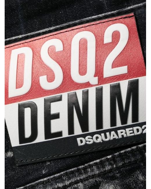 DSquared² Blue Bold Distressed Paint Splatter Jeans for men
