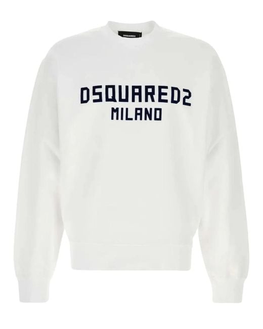 DSquared² White Milano Logo Sweatshirt for men
