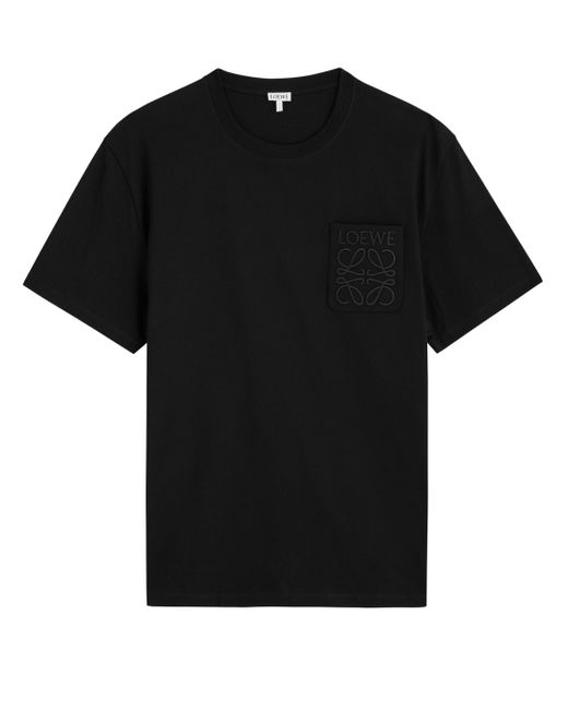 Men's Black Embroidered Pocket T-Shirt