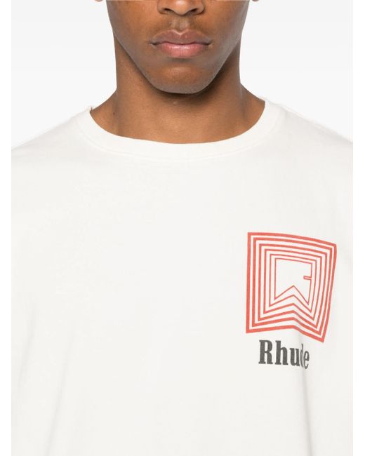 Rhude White Chevron Repeat Logo T-Shirt for men