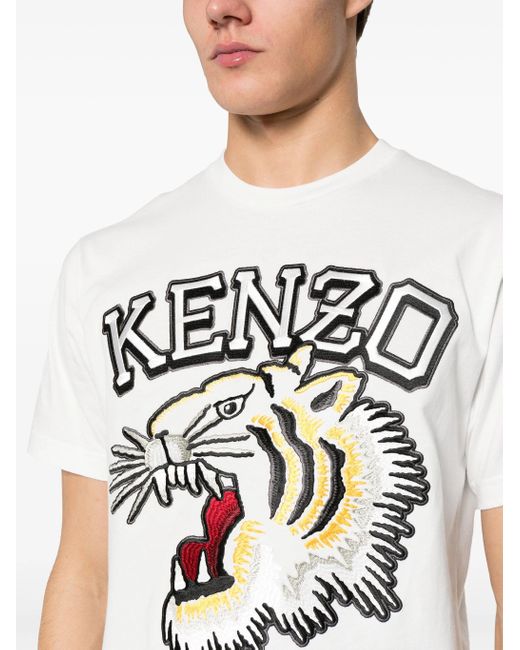 KENZO White T-shirt Tiger Varsity for men