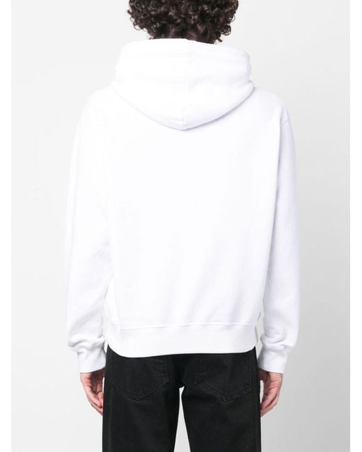 DSquared² White Cool Fit Maple Leaf Hoodie for men