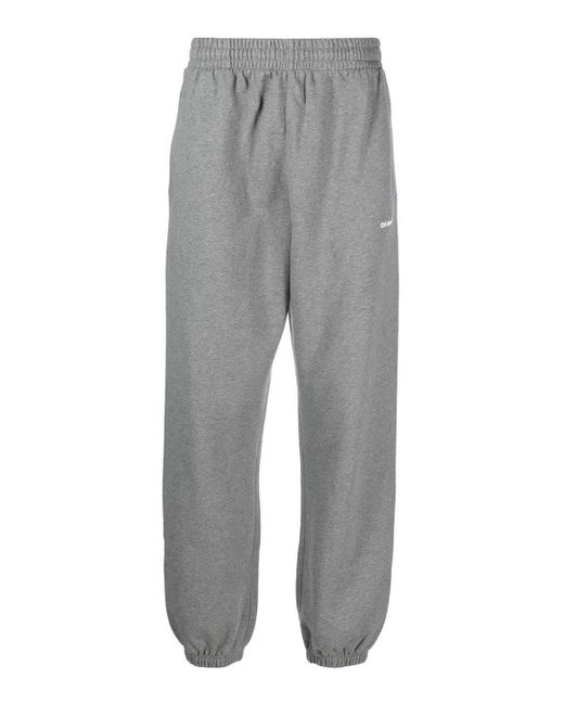 Off-White c/o Virgil Abloh Gray Wave Outline Diagonal Printed Joggers for men