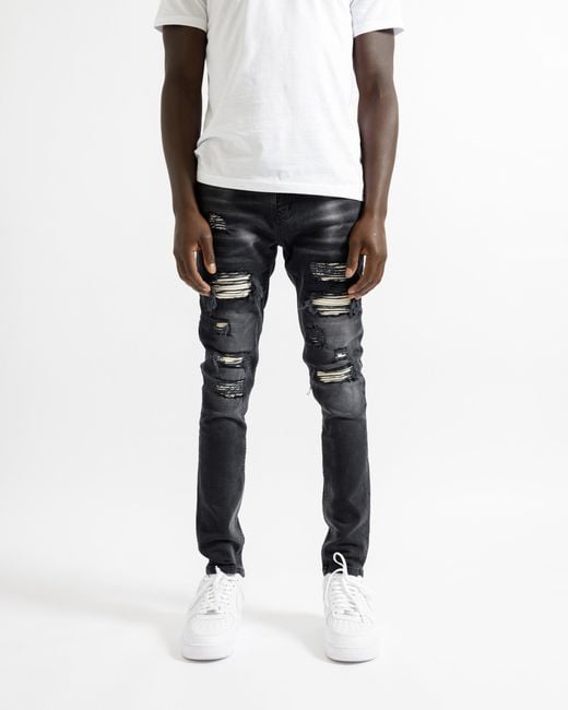 Magrit Gray Rouen Ripped Jeans for men