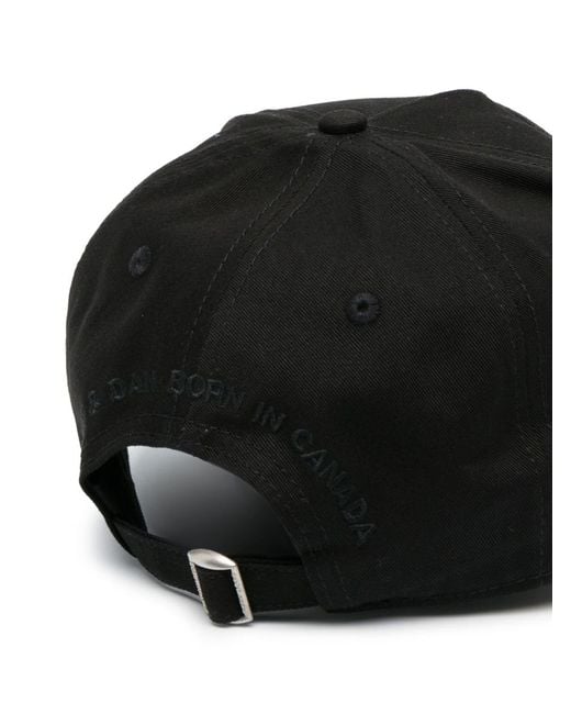 DSquared² Black Canada Patch Baseball Cap for men