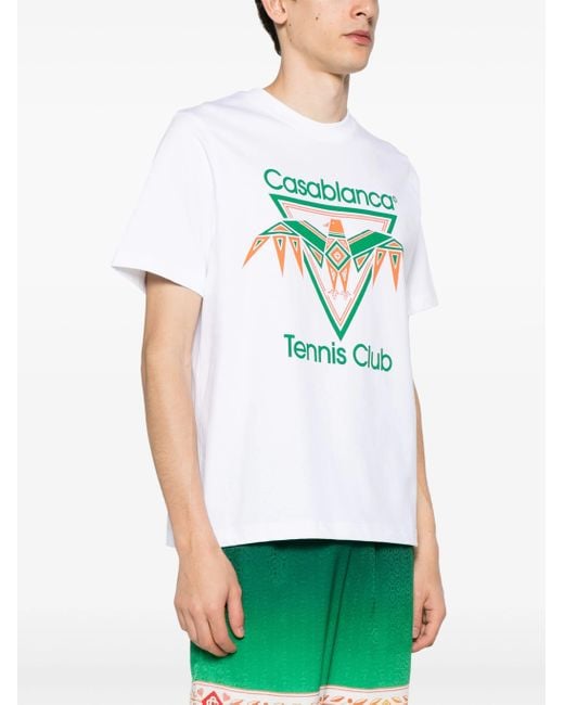 Casablancabrand Blue Playful Eagle Tennis Club Printed T-Shirt for men
