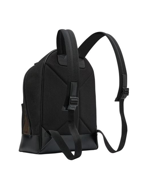 Burberry Black Mesh Checkered Backpack for men
