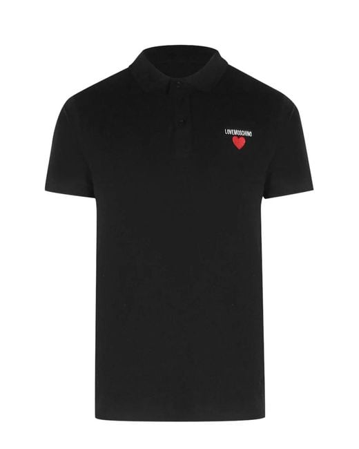 Love Moschino Black Heart Logo Polo Shirt for men