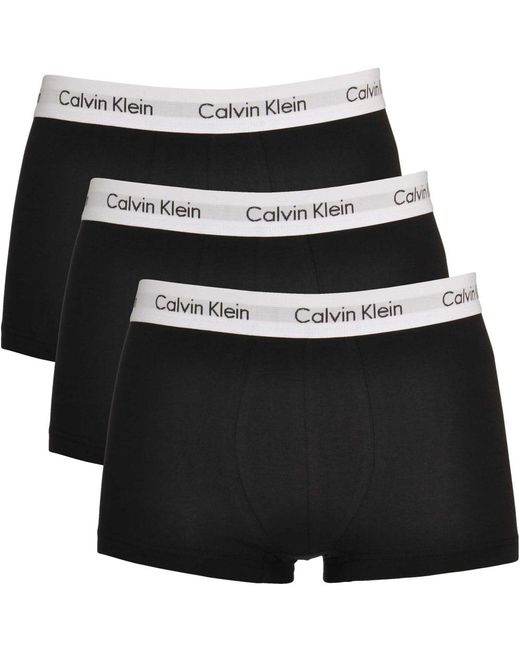 Calvin Klein Black 3 Pack Band Low Rise Trunks Underwear for men