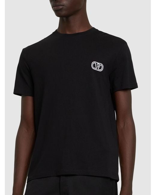 Valentino Black Vlogo Signature Patch T-Shirt for men