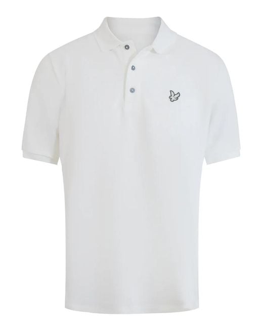 Lyle & Scott White Lyle Scott Flatback Pique Polo Shirt for men