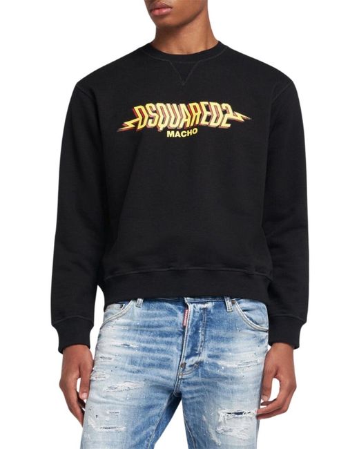 DSquared² Black Dsquared Macho Logo Sweatshirt for men