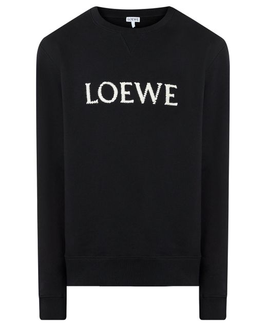 Loewe Black Logo Embroidered Sweatshirt for men