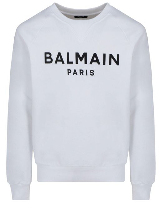 Balmain White Paris Paris Sweatshirt for men