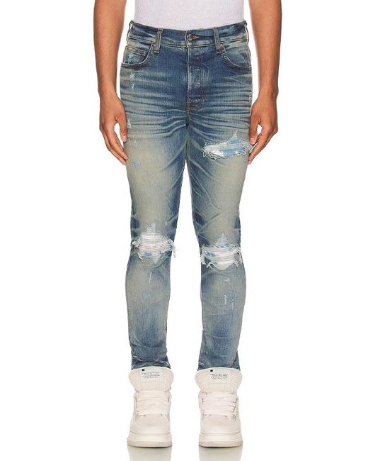 Amiri Mx1 Bleached Paisley Skinny Jeans in Blue for Men | Lyst