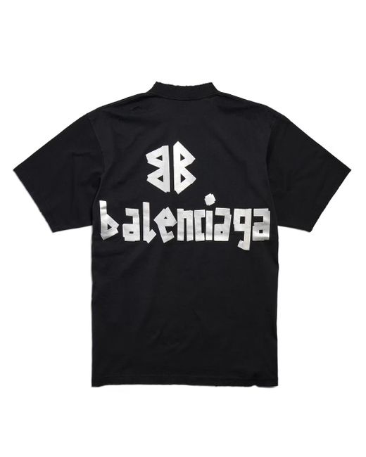 Balenciaga Taped Logo T-Shirt in Black for Men | Lyst
