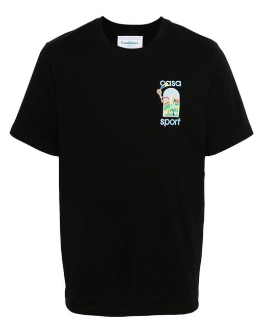 Casablanca Black Le Jeu Coloré Graphic-print Organic Cotton-jersey T-shirt for men