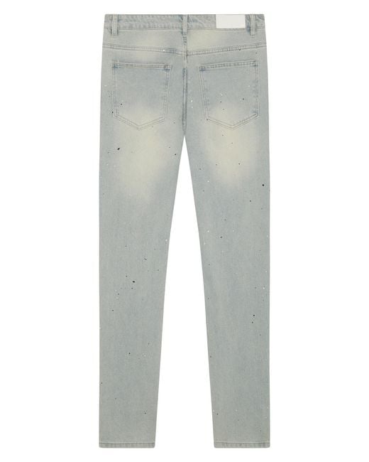 Magrit Gray Ripped Slim Jeans for men