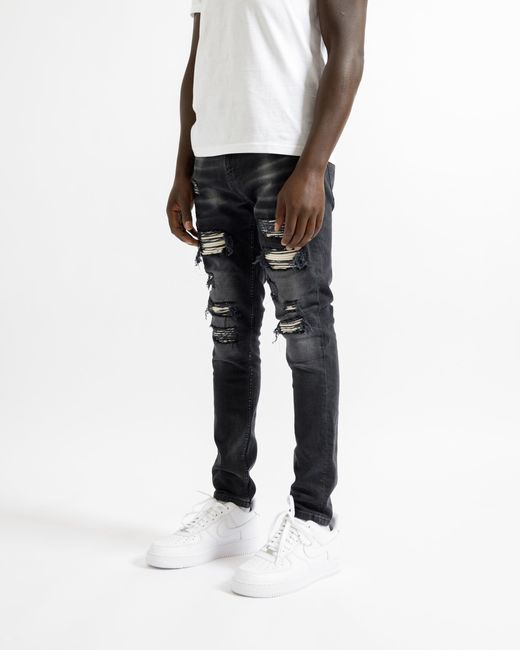 Magrit Gray Rouen Ripped Jeans for men