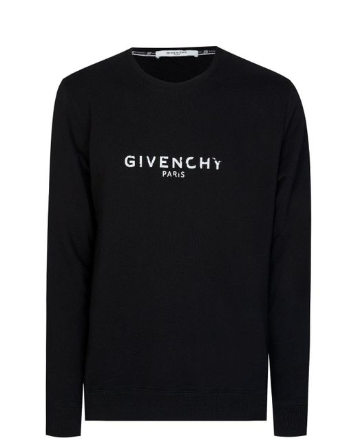 Givenchy Black Paris Vintage Signature Broken Logo Sweatshirt for men