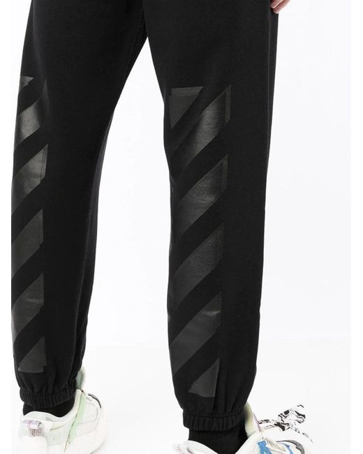 Off-White c/o Virgil Abloh Black Diagonal Tab Printed Joggers for men