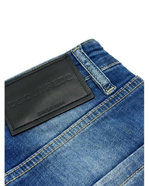 DSquared² Blue Basic Wash Zip Detail Jeans for men