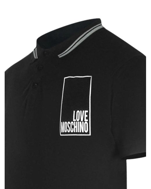 Love Moschino Black Box Logo Polo Shirt for men