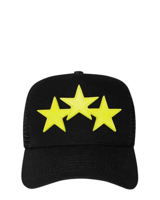 Amiri Black Three Star Trucker Cap for men
