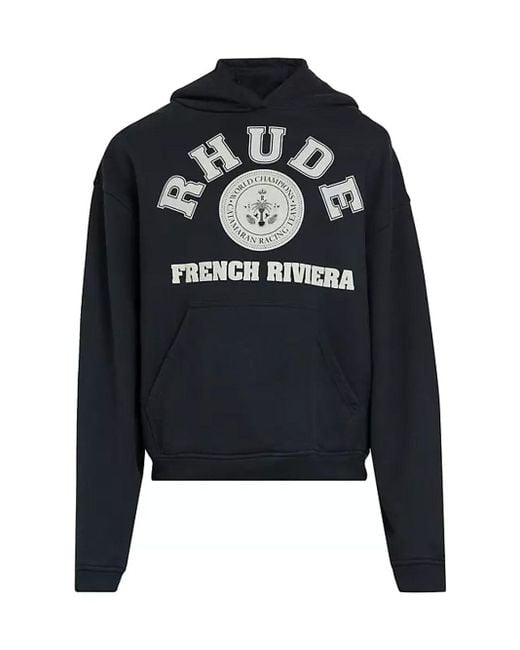 Rhude Black French Riviera Hoodie for men