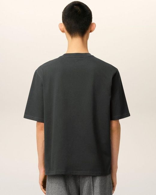AMI Black De Coeur Jersey T-Shirt for men